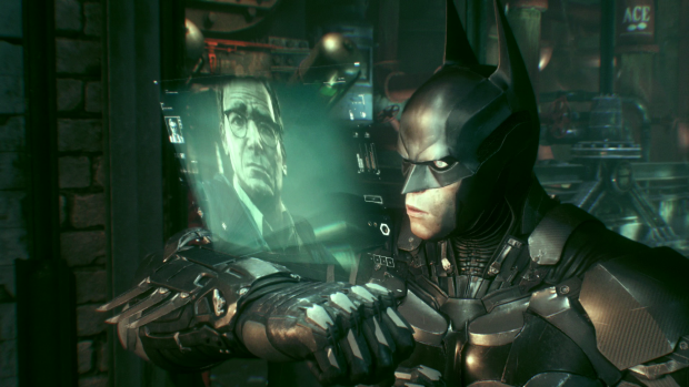 Per Videoschalte bespricht sich Batman mit Kommissar Gordon. (Screenshot: Golem.de)